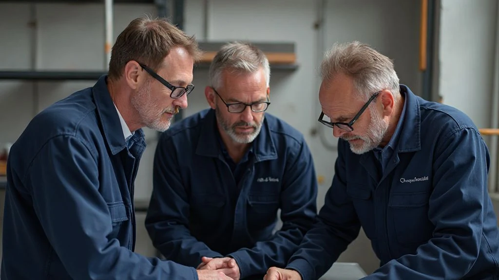 Team von Elektro Zorninger mit Servicewagen und Arbeitswerkzeug, bereit für den deutschlandweiten Einsatz