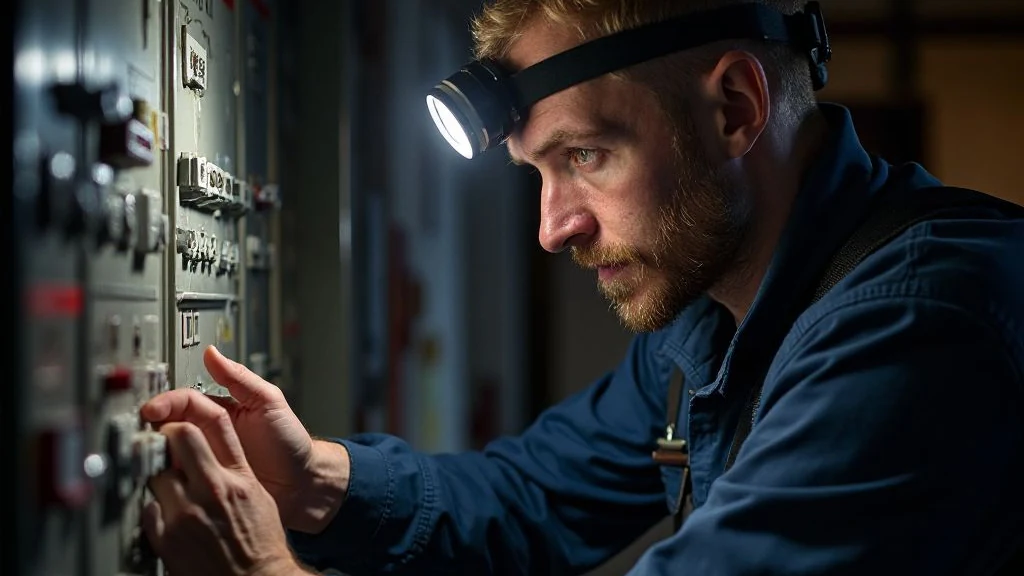 Elektro Notdienst in Mutlangen — Im Notdienst zählt jede Minute — wir kommen ausgerüstet mit Messtechnik und Stirnlampe.